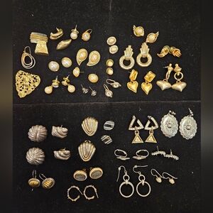 Bundle Of 60 Gold and Silver Earrings